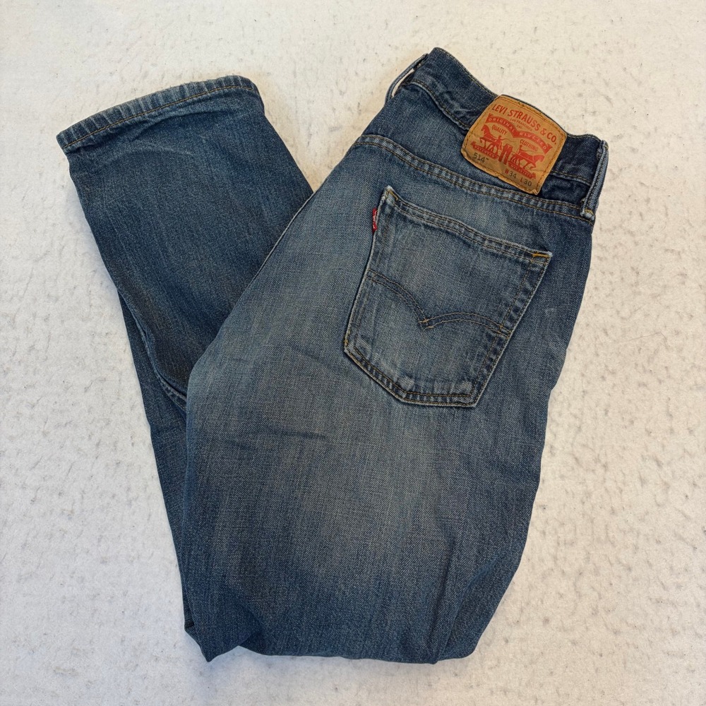 Levi's 514 Straight Fit Jeans Mens 34x30 Blue Denim Classic Casual
